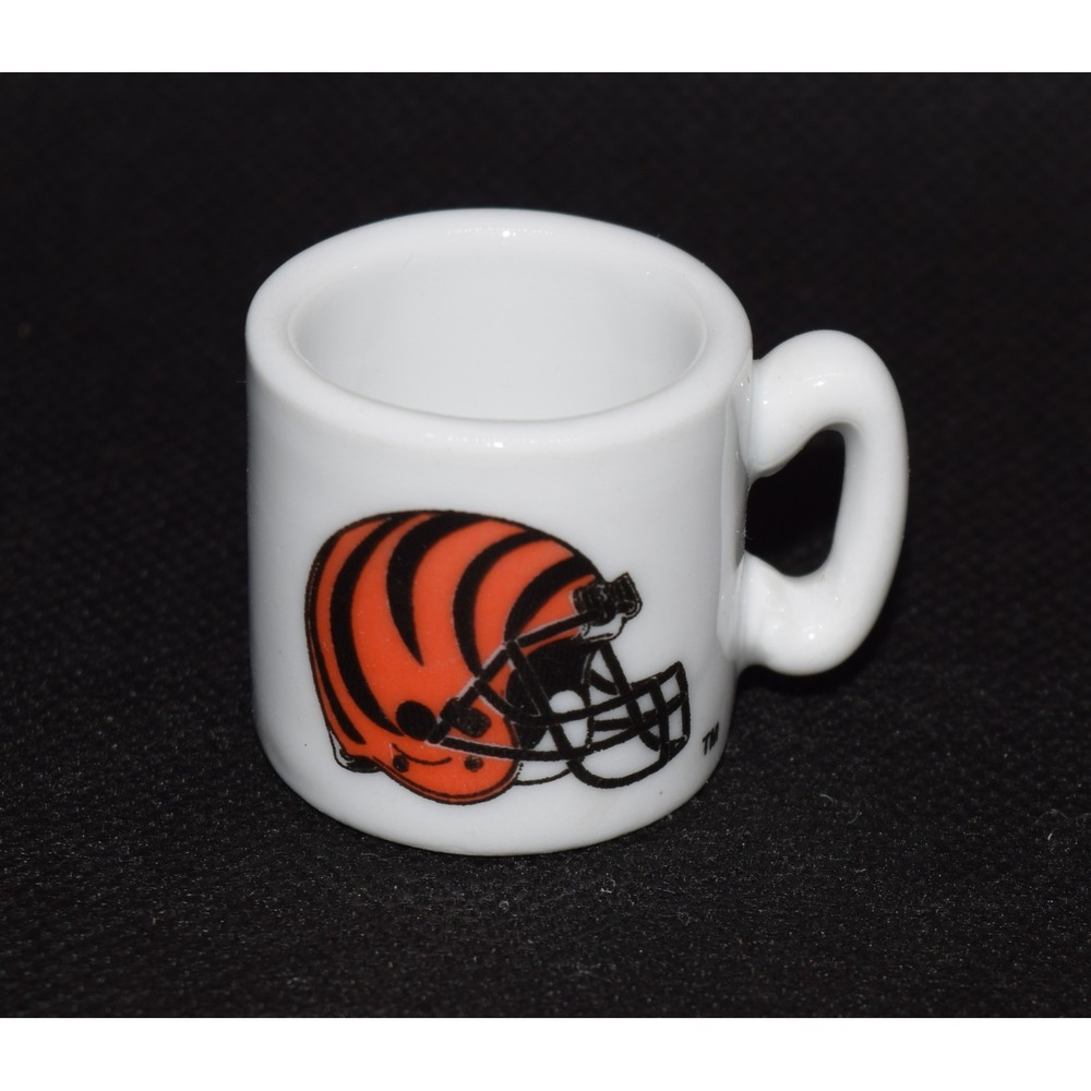 Vintage NFL Cincinnati Bengals Mini Mug White Orange Excellent Helmet Tiger Logo - Picture 3 of 7